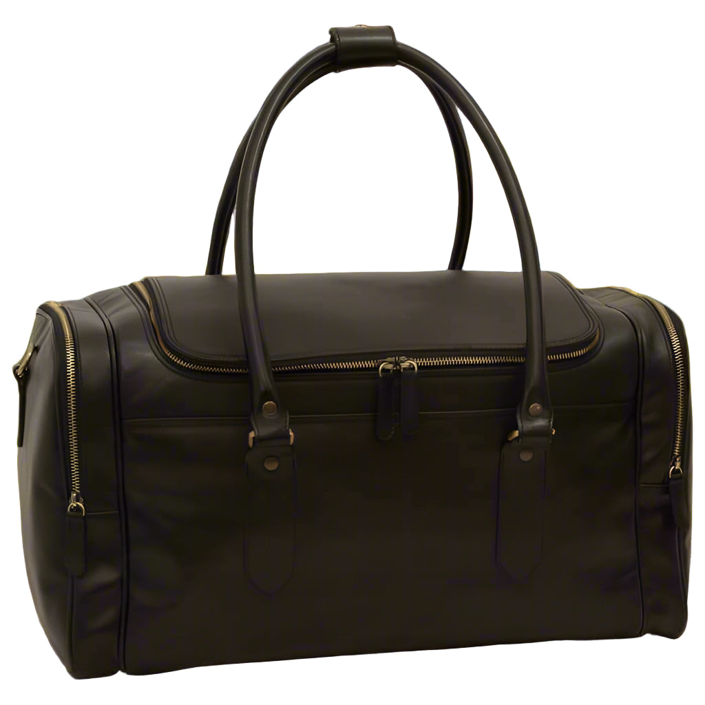 Old Angler Round Metal Zip Leather Travel Bag | Business Trips & Holidays