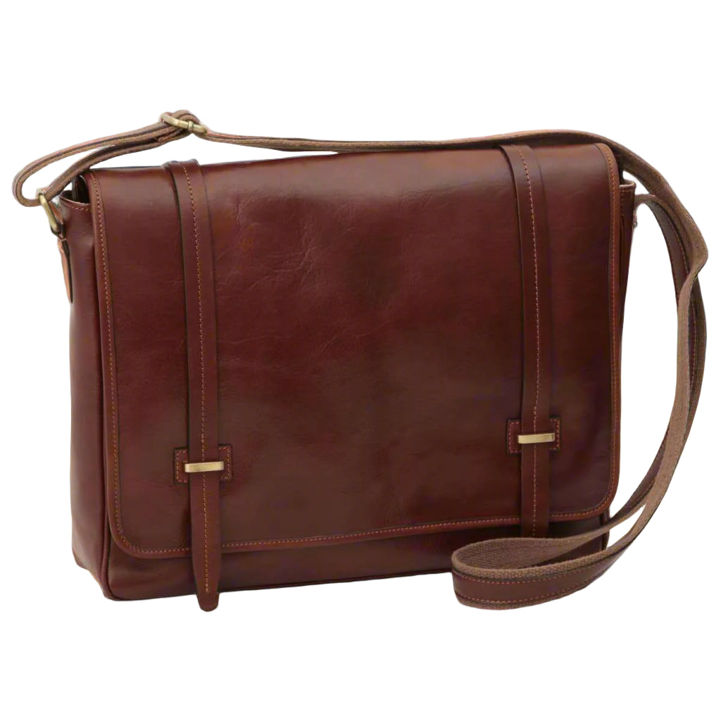 Old Angler Large Leather Bag with Magnetic Closure | Work & Office