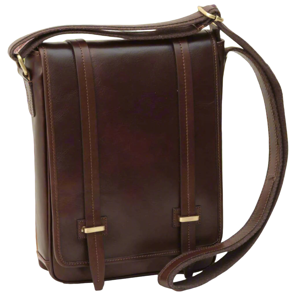 Old Angler Medium Leather Bag with Double Magnetic Closure | Everyday Use & Travel
