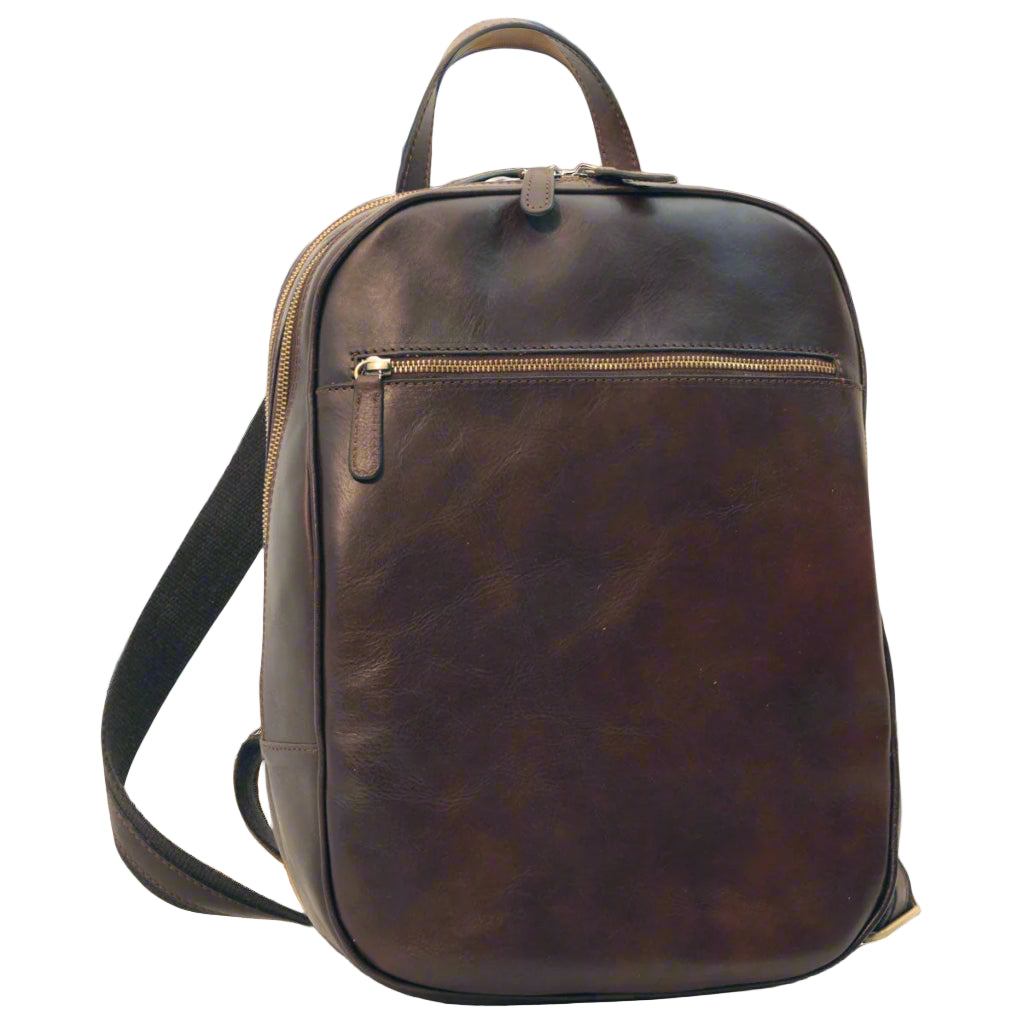 Old Angler Leather Backpack with Exterior Zip Pockets | Travel & Work