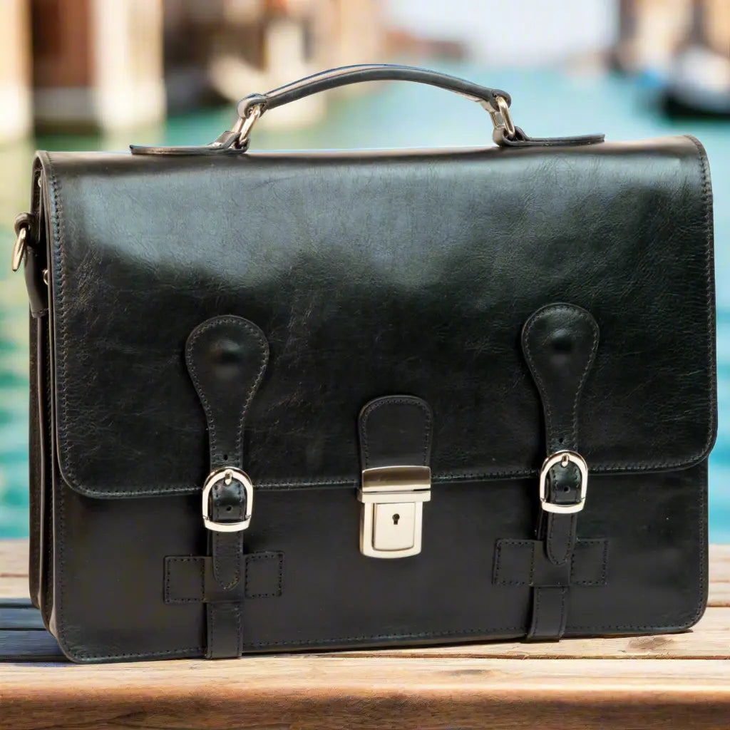 Leather Briefcase with buckle closures | Business & Office