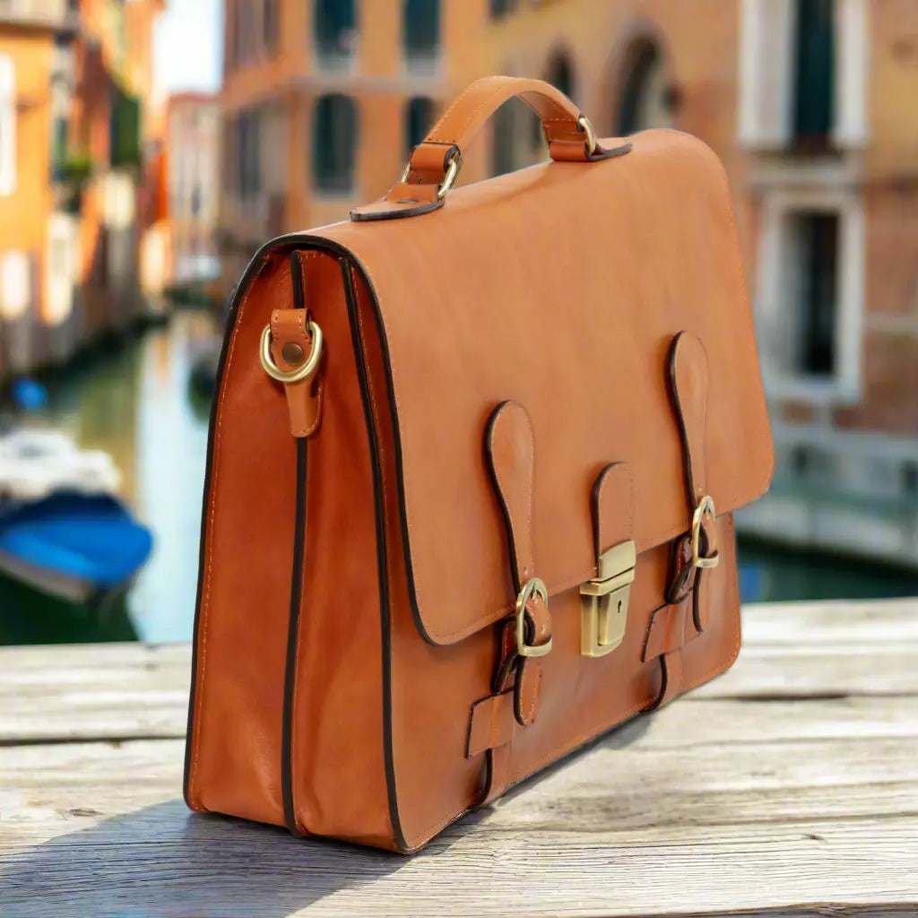 Leather Briefcase with buckle closures | Business & Office