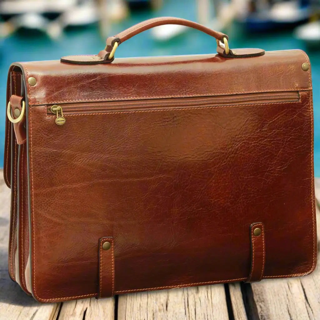 Leather Briefcase with buckle closures | Business & Office