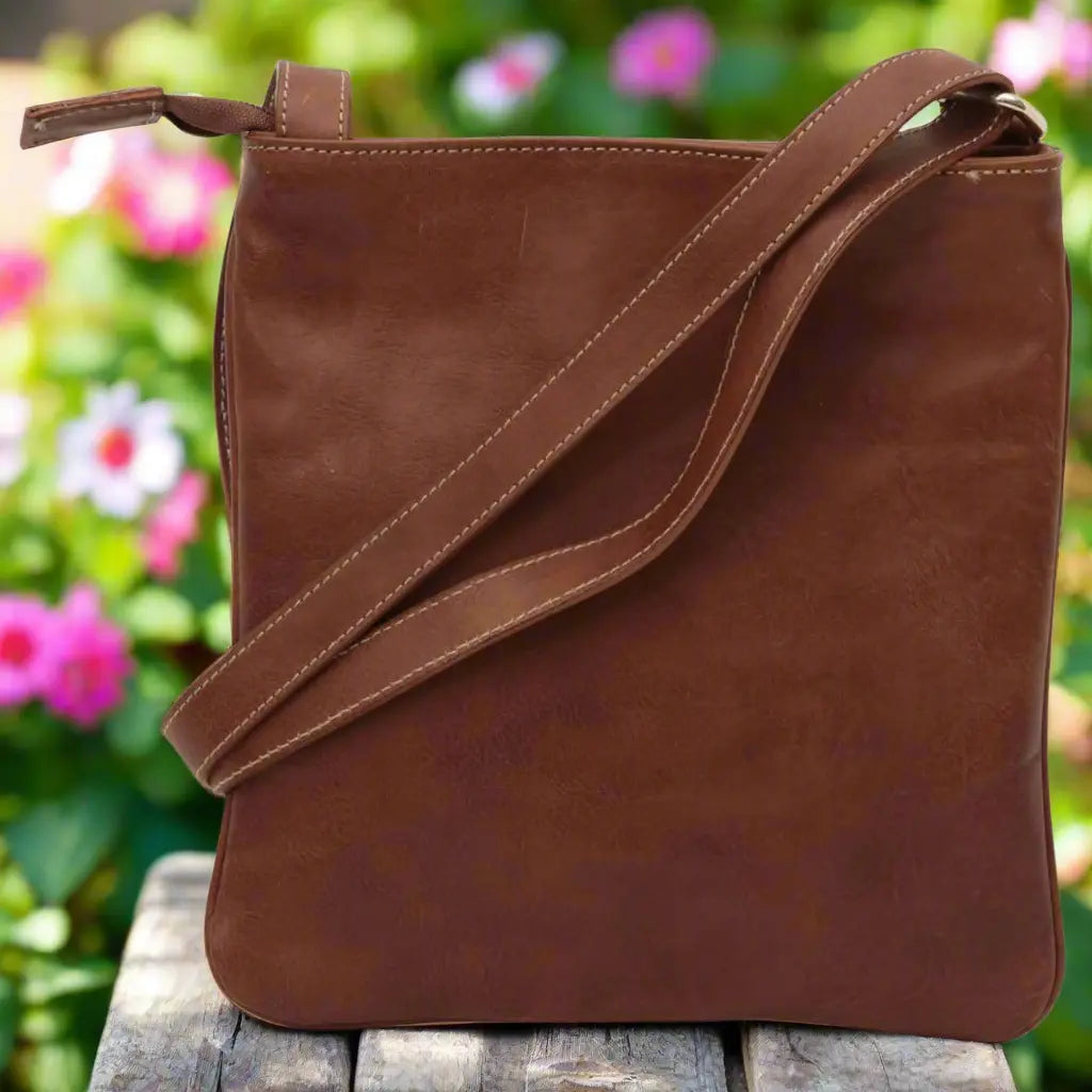 Leather Cross Body Bag with Zip Pocket | Casual & Everyday Use