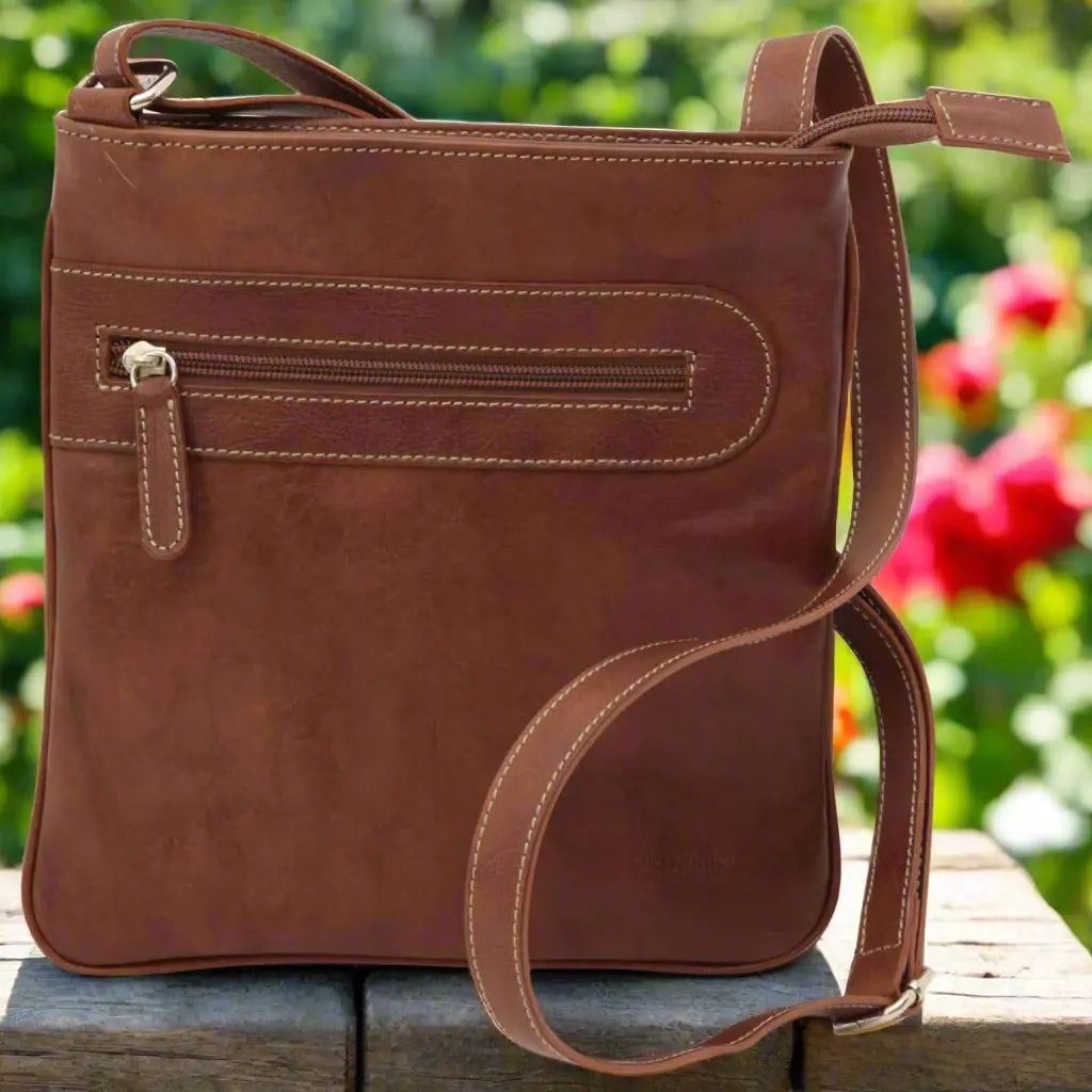Leather Cross Body Bag with Zip Pocket | Casual & Everyday Use
