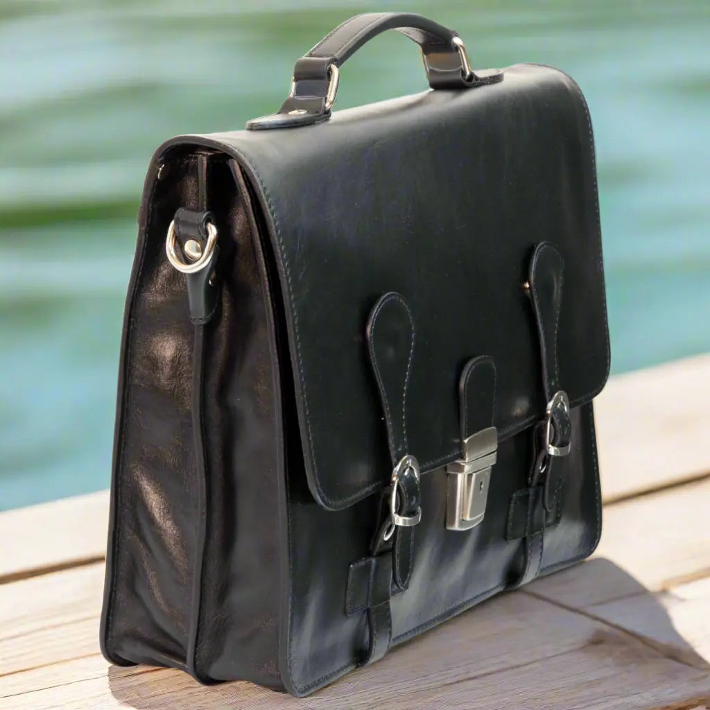 Leather Briefcase with buckle closures | Business & Office