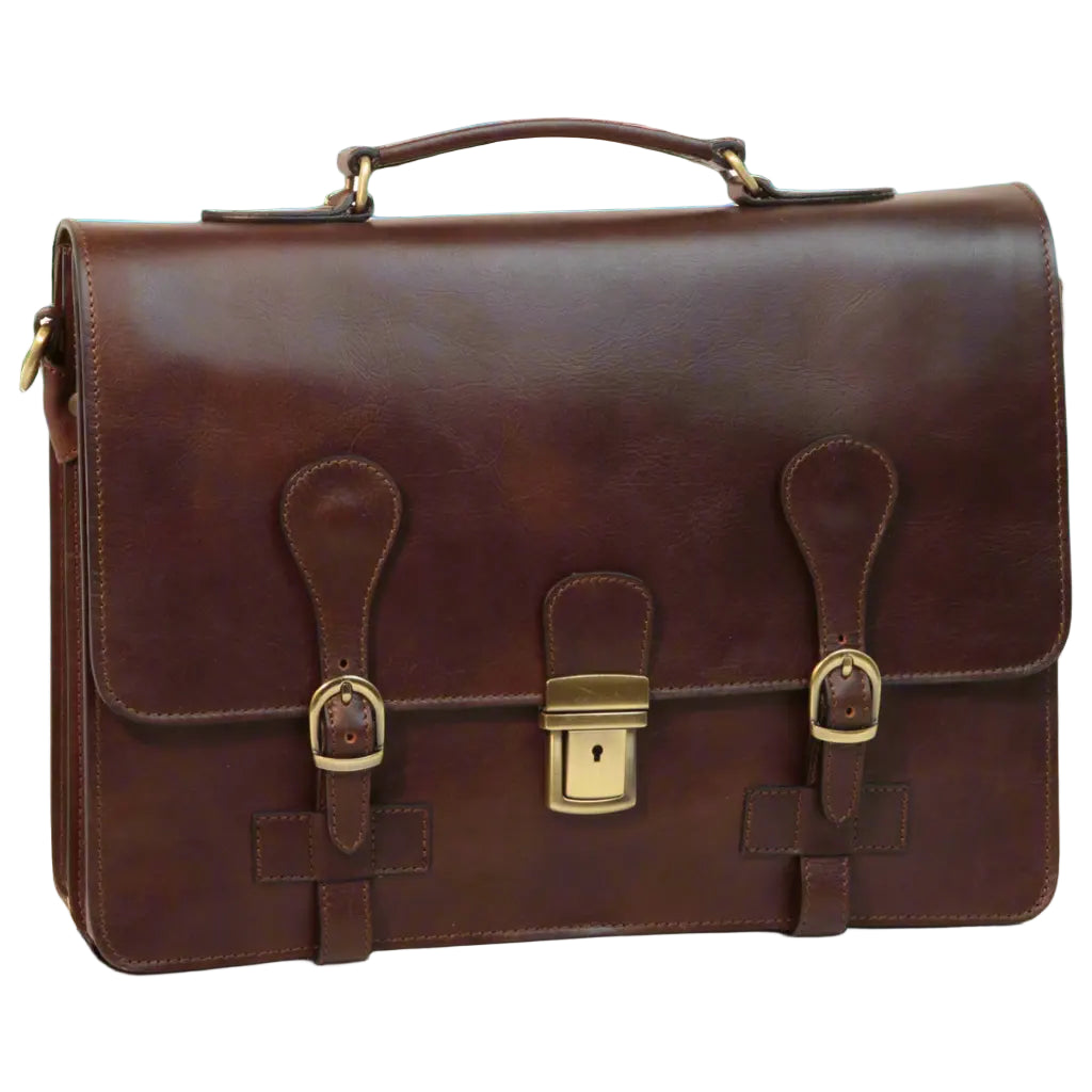 Old Angler Leather Briefcase with buckle closures | Business & Office