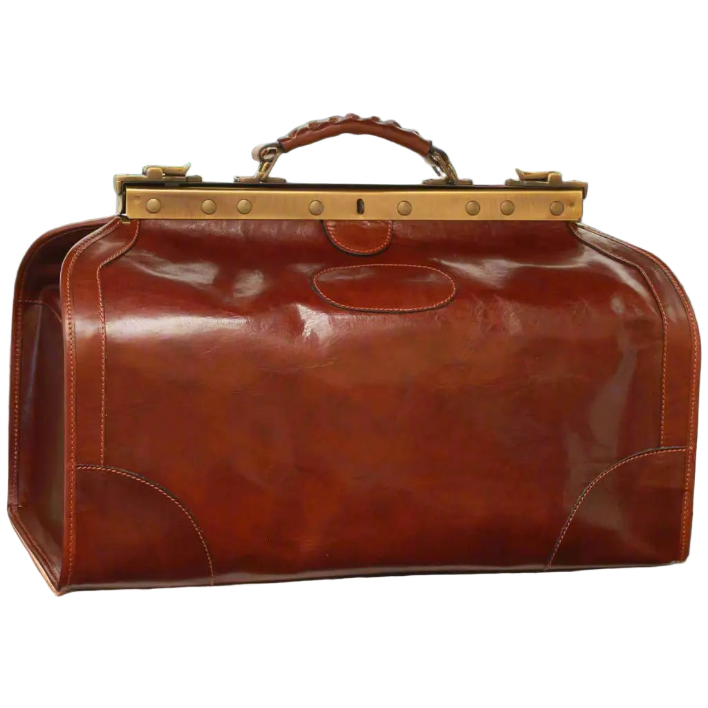 Old Angler Medium Leather "Old America" Bag | Travel & Weekend