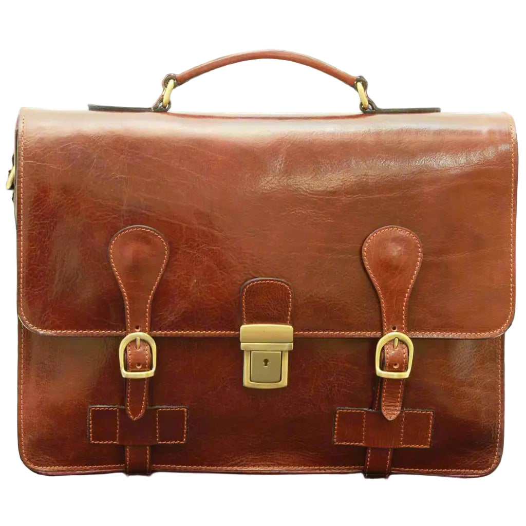 Old Angler Leather Briefcase with buckle closures | Business & Office