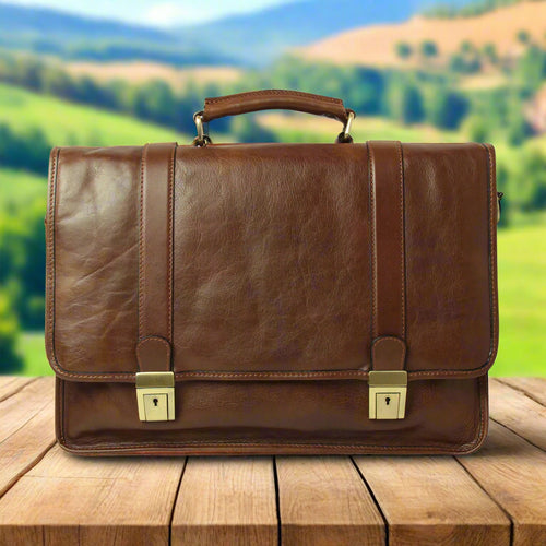 Calfskin Leather Briefcase | Business & Work