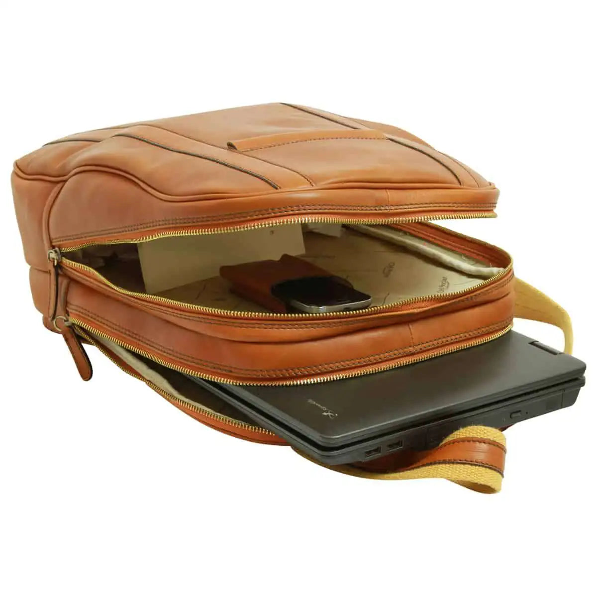 Soft Calfskin Leather Laptop Backpack | Travel & Work