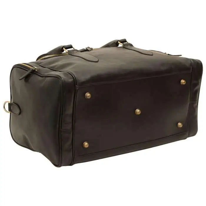Round Metal Zip Leather Travel Bag | Business Trips & Holidays