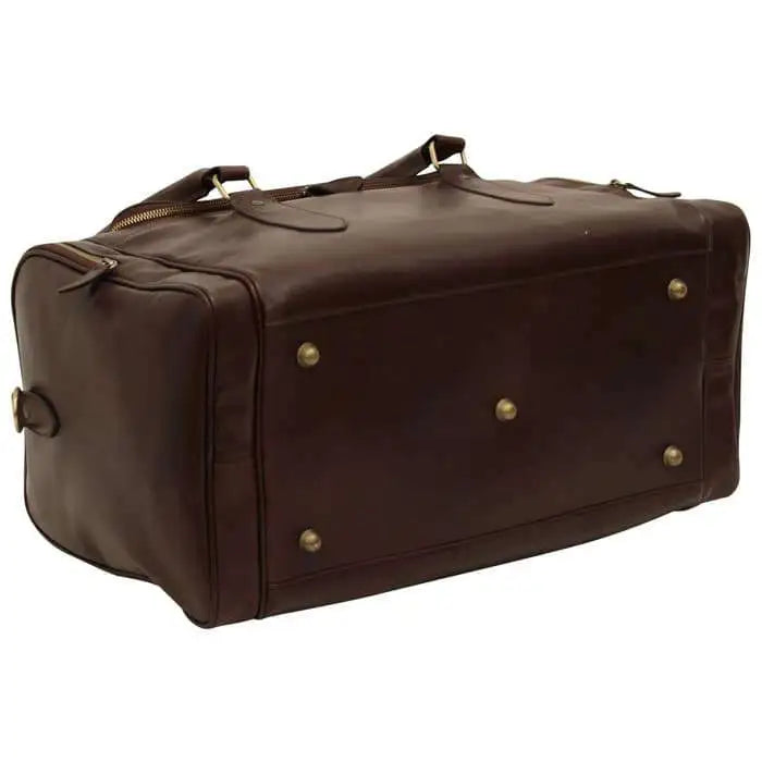 Round Metal Zip Leather Travel Bag | Business Trips & Holidays