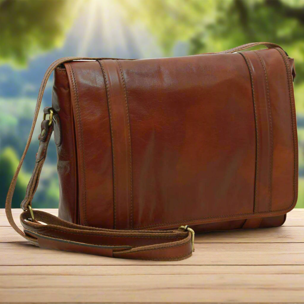 Soft Calfskin Leather Messenger Bag | Office & Business
