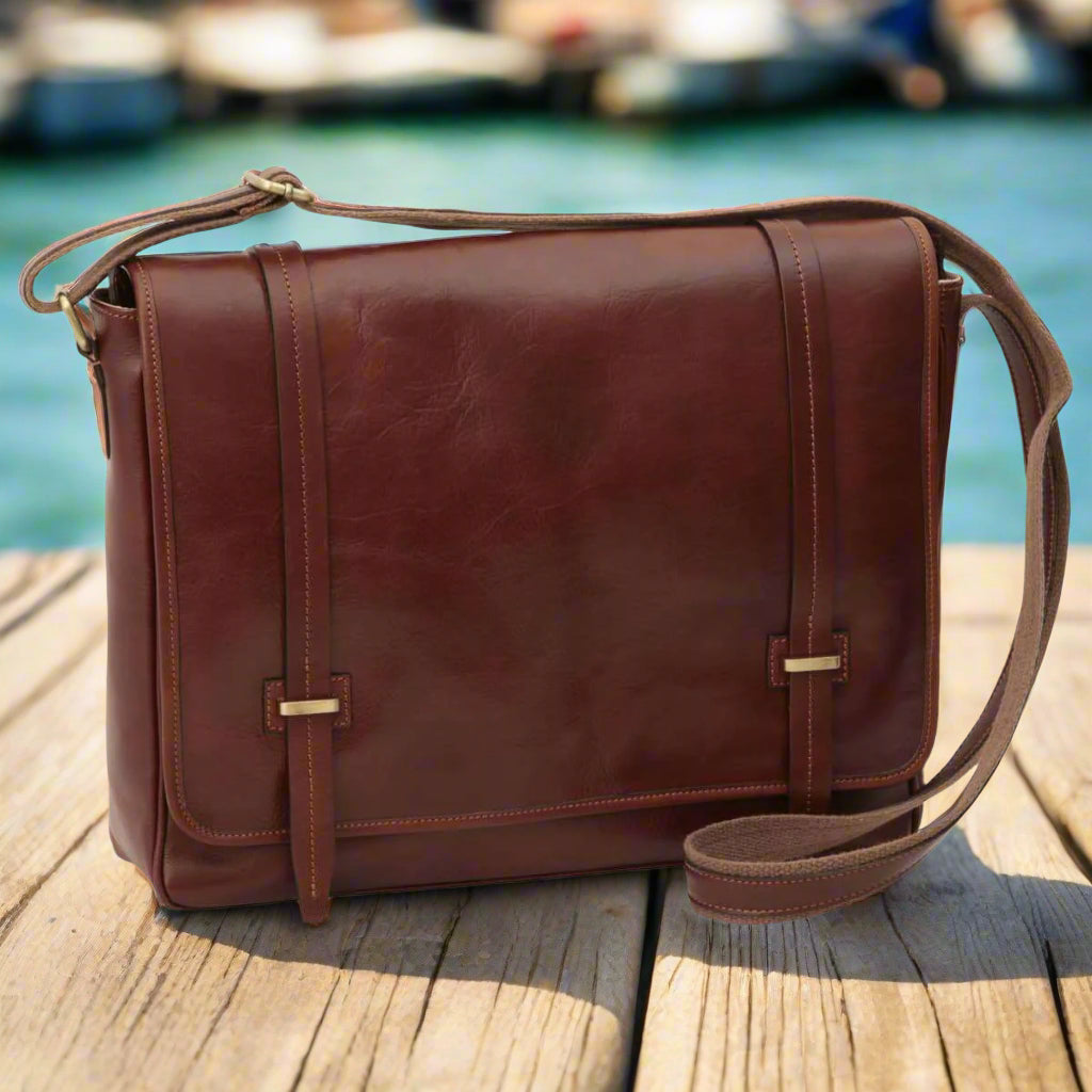 Large Leather Bag with Magnetic Closure | Work & Office