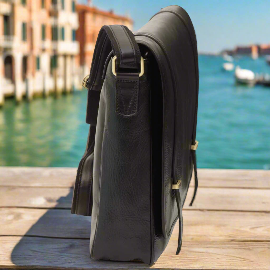 Large Leather Bag with Magnetic Closure | Work & Office