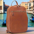 Leather Backpack with Exterior Zip Pockets | Travel & Work