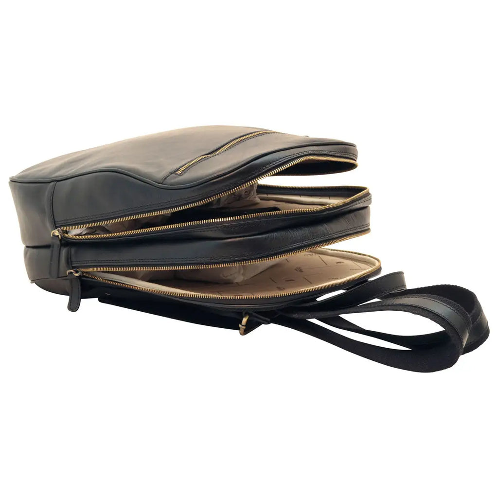 Leather Backpack with Exterior Zip Pockets | Travel & Work