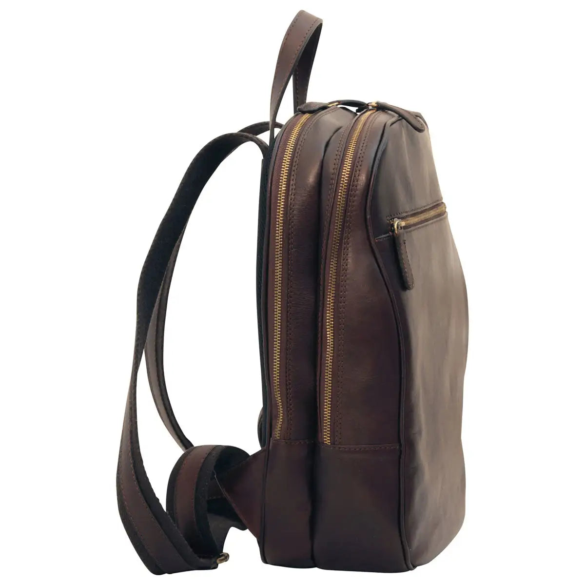Leather Backpack with Exterior Zip Pockets | Travel & Work
