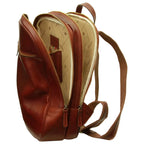 Leather Backpack with Exterior Zip Pockets | Travel & Work