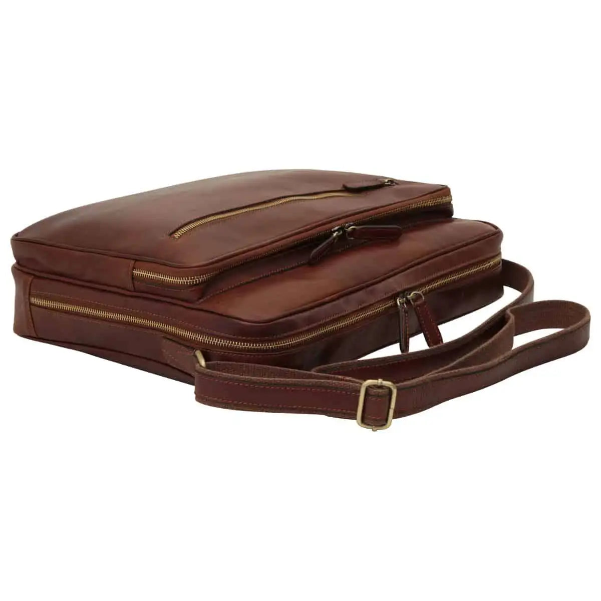 Large Leather Bag with Zip Closures | Travel & Everyday Use