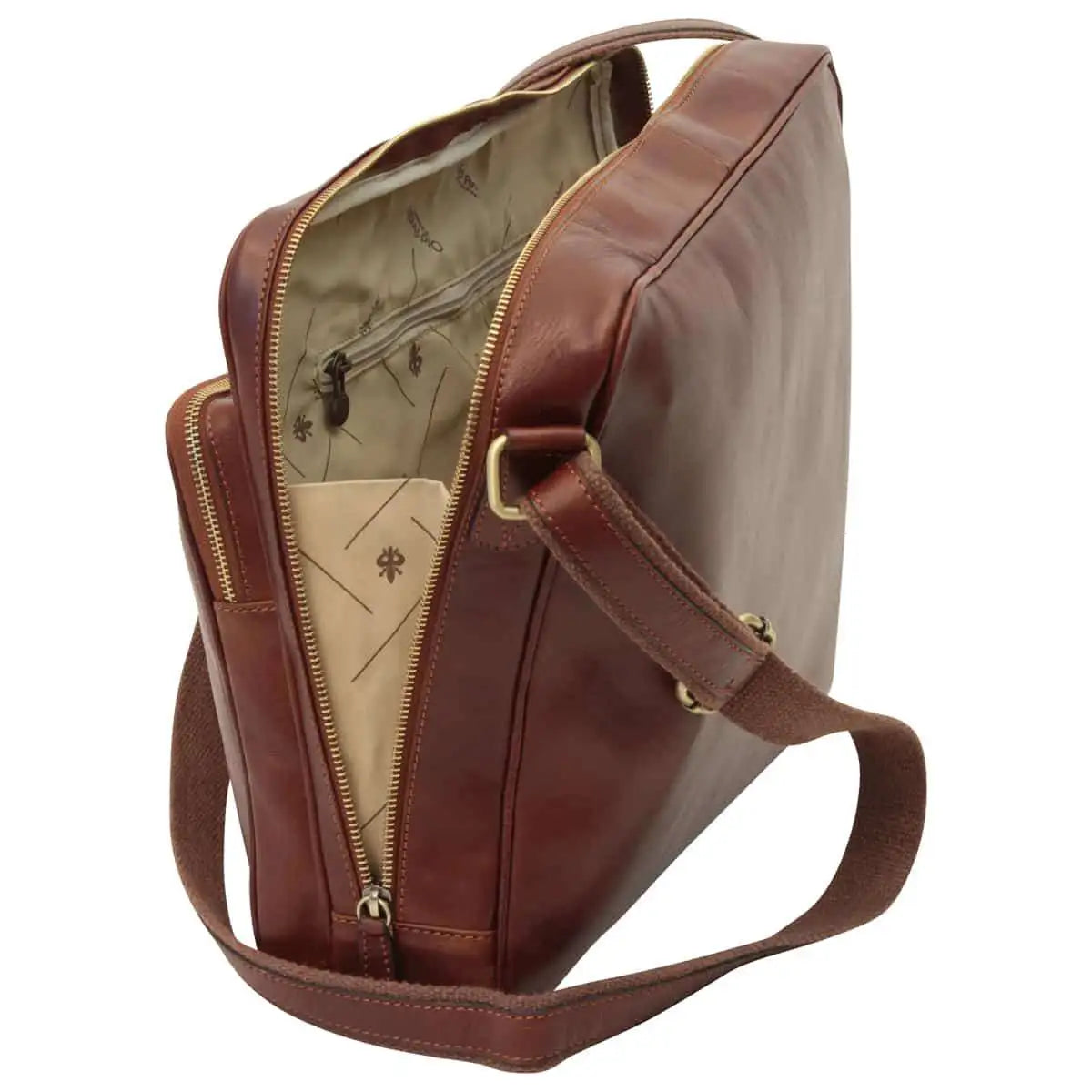 Large Leather Bag with Zip Closures | Travel & Everyday Use