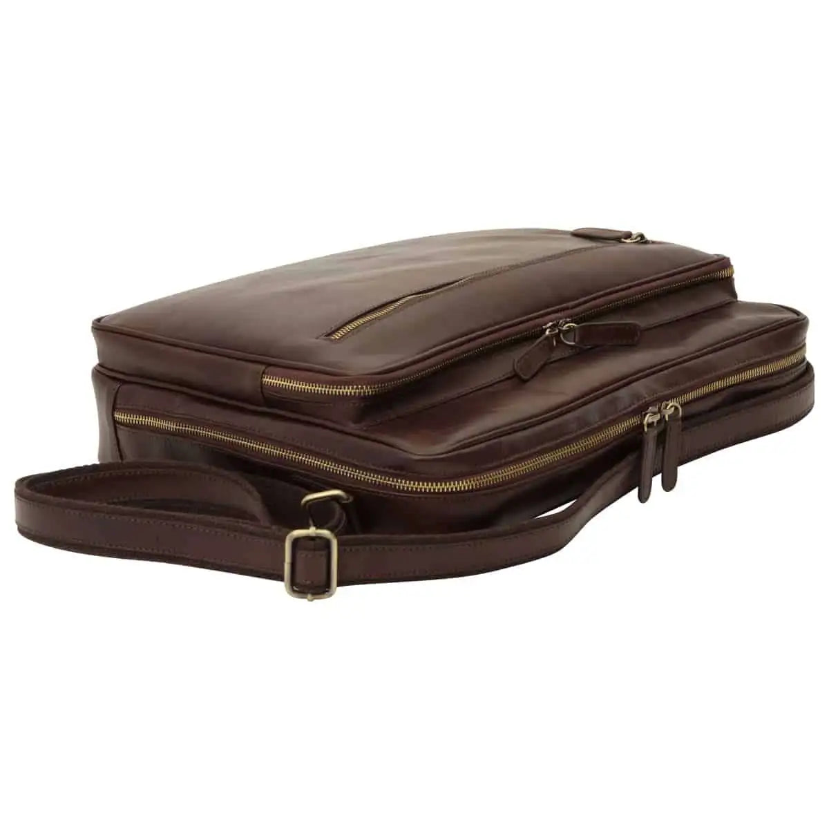 Large Leather Bag with Zip Closures | Travel & Everyday Use
