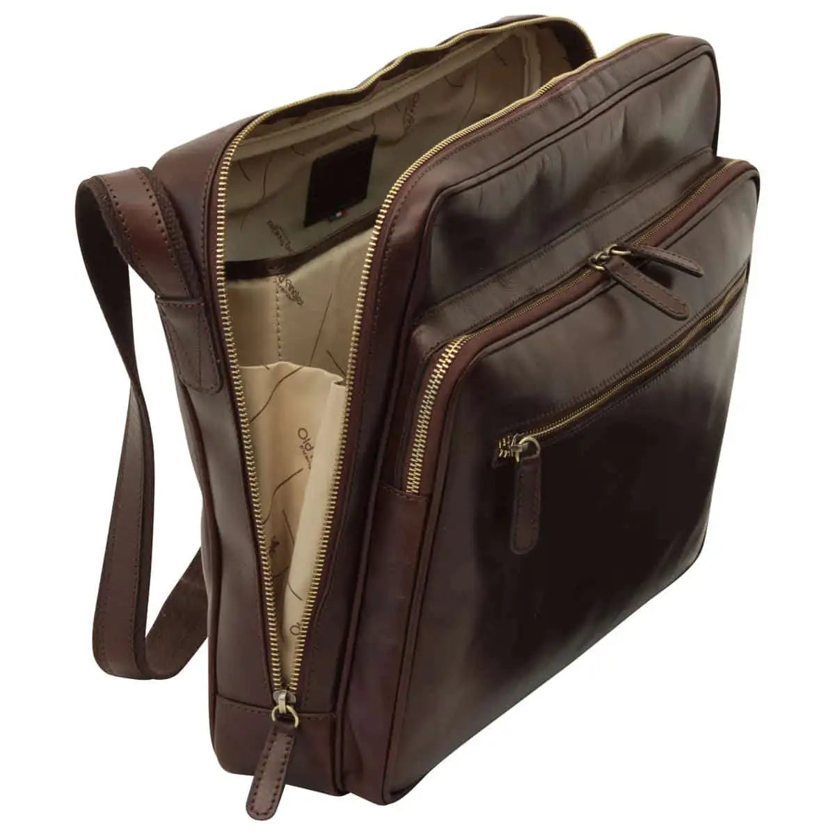 Large Leather Bag with Zip Closures | Travel & Everyday Use