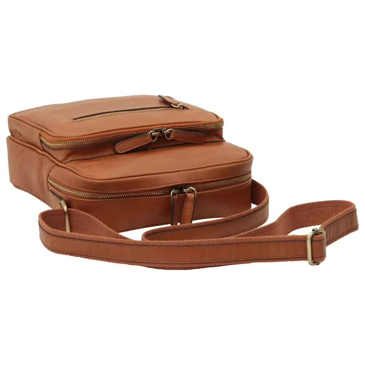 Small Leather Bag with Zip Closures | Travel & Everyday Use