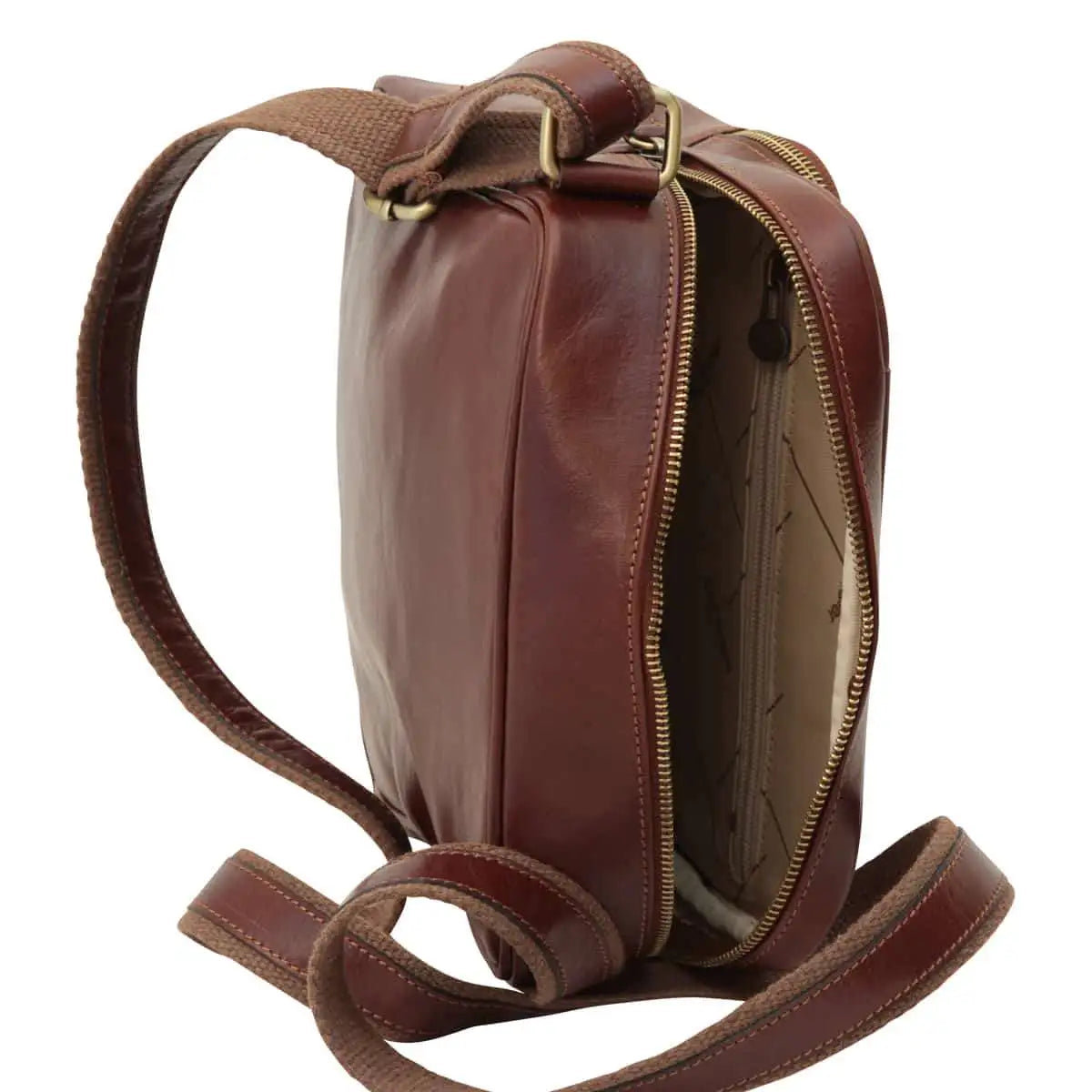 Small Leather Bag with Zip Closures | Travel & Everyday Use