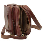 Small Leather Bag with Zip Closures | Travel & Everyday Use