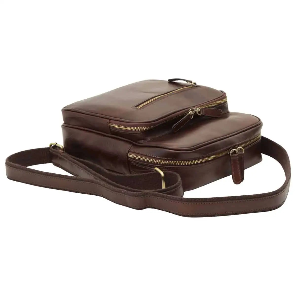 Small Leather Bag with Zip Closures | Travel & Everyday Use