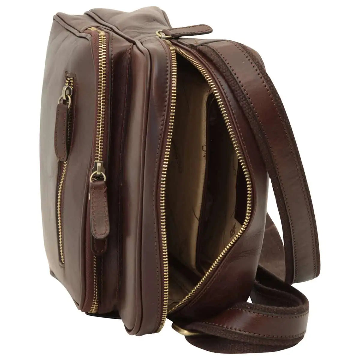 Small Leather Bag with Zip Closures | Travel & Everyday Use