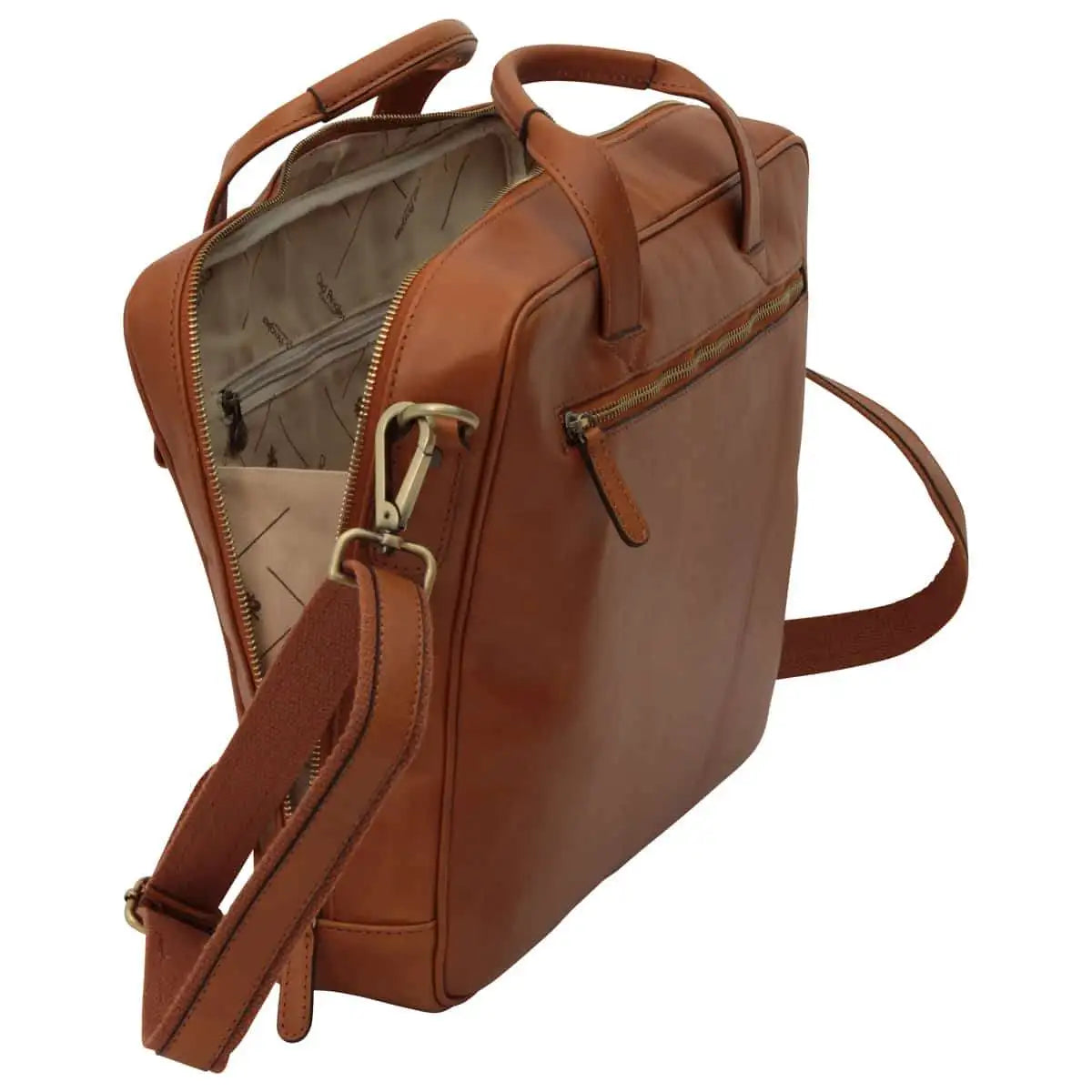 Leather Briefcase with Zip Closure | Office & Work
