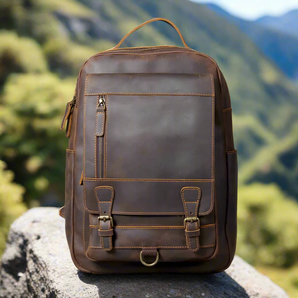 Vintage Crazy Horse Leather Backpack | Laptop & Travel Bag