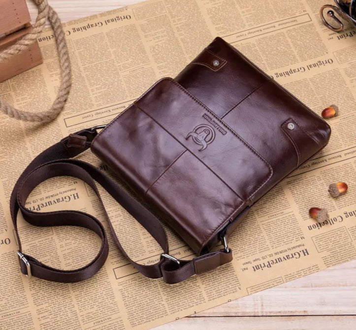 Genuine Leather Shoulder Bag – Laptop-Ready & Executive Style