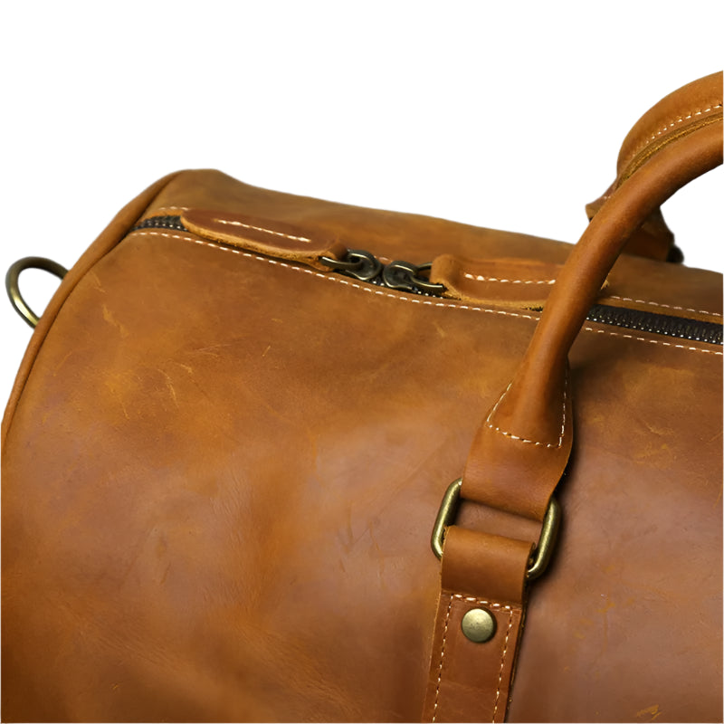 Men’s Full-Grain Leather Duffle Bag | Travel & Gym