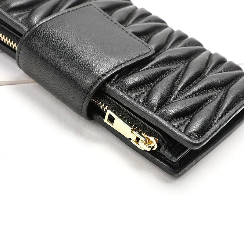 Women’s Wrinkled Leather Wallet | Travel & Everyday Use