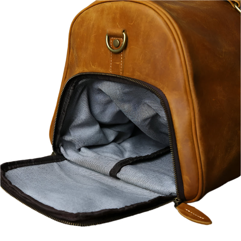 Men’s Full-Grain Leather Duffle Bag | Travel & Gym