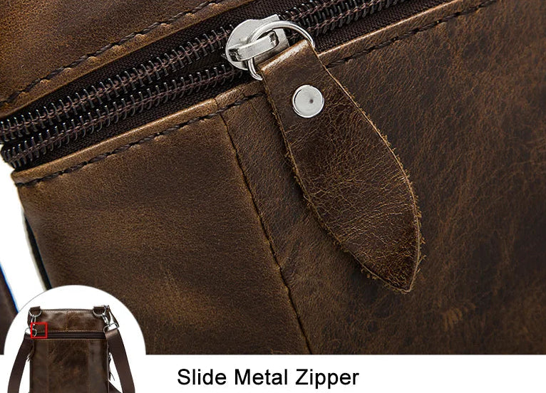Genuine Leather Classic Crossbody Bag | Travel & Casual