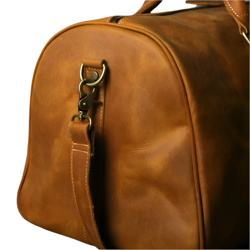 Men’s Full-Grain Leather Duffle Bag | Travel & Gym