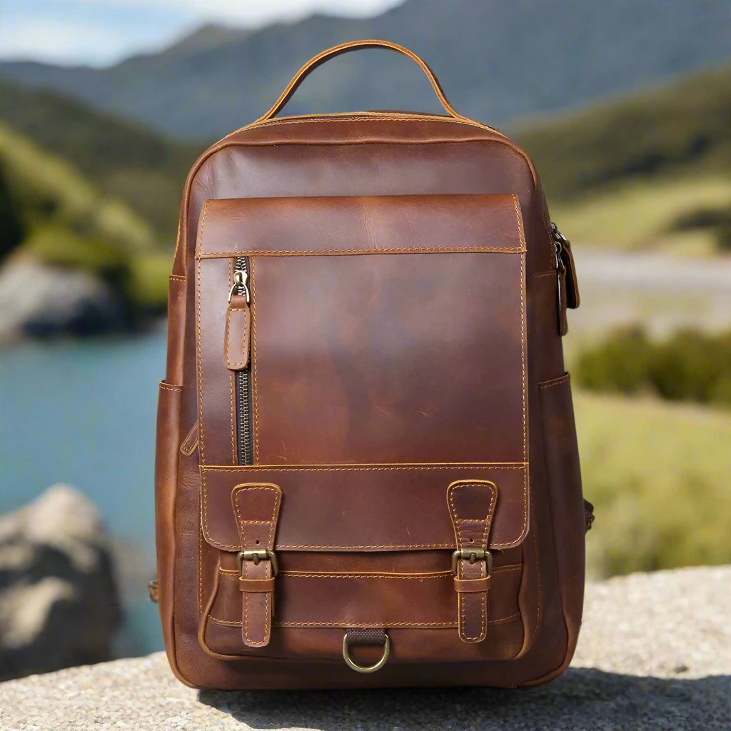 Vintage Crazy Horse Leather Backpack | Laptop & Travel Bag