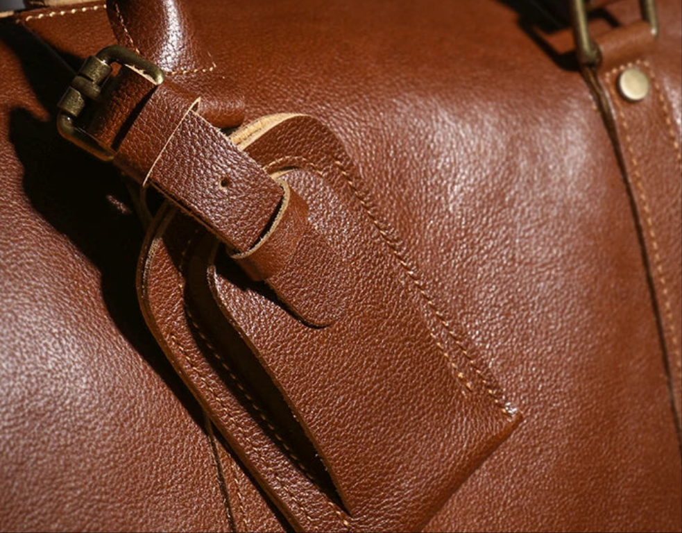 Full-Grain Genuine Leather Duffle Bag | Gym & Travel