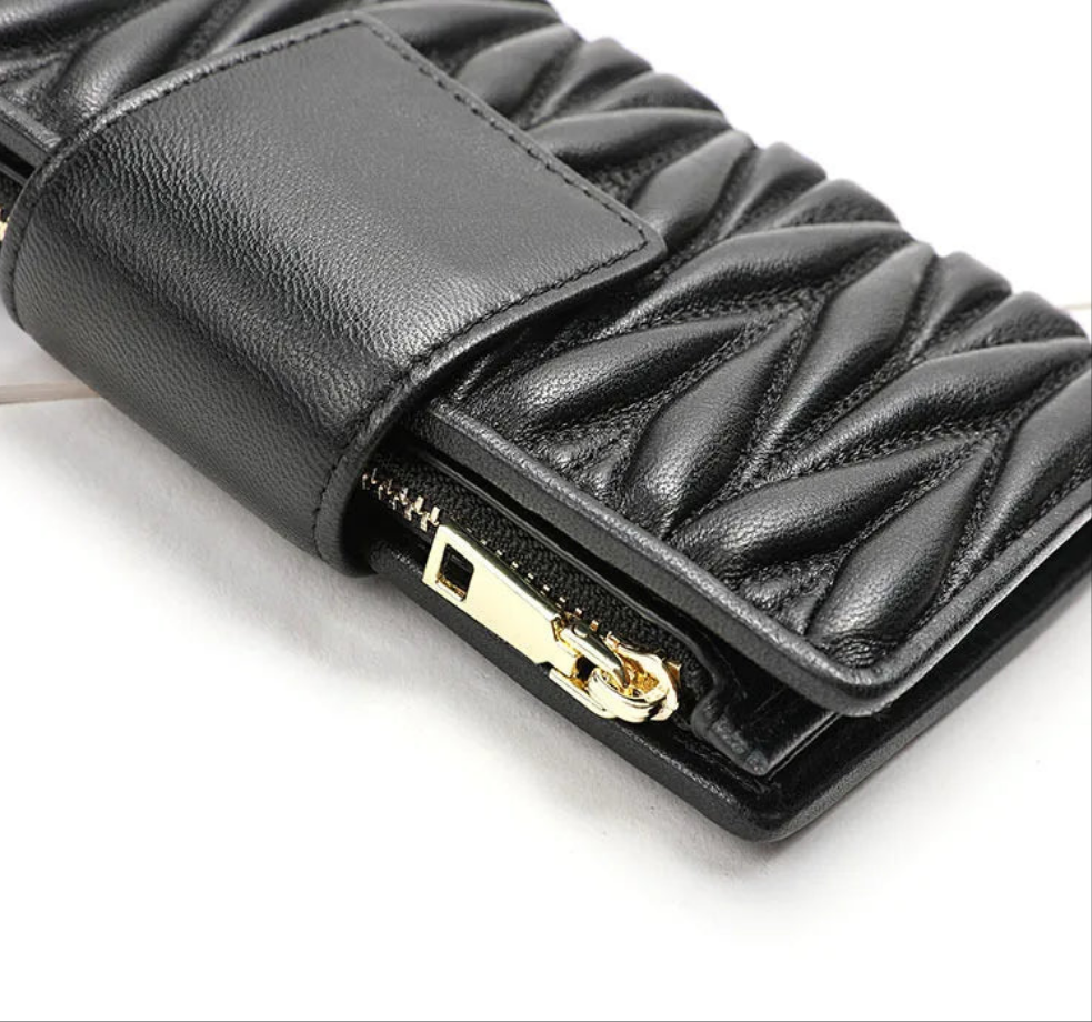 Women’s Wrinkled Leather Wallet | Travel & Everyday Use
