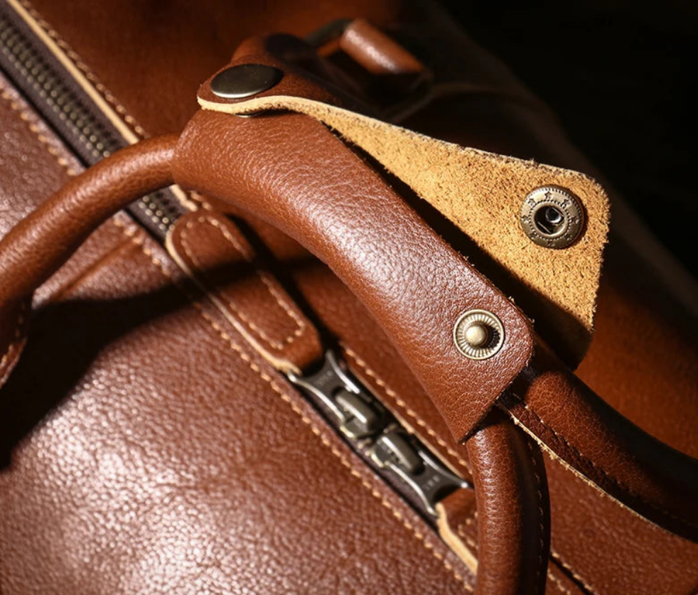 Full-Grain Genuine Leather Duffle Bag | Gym & Travel