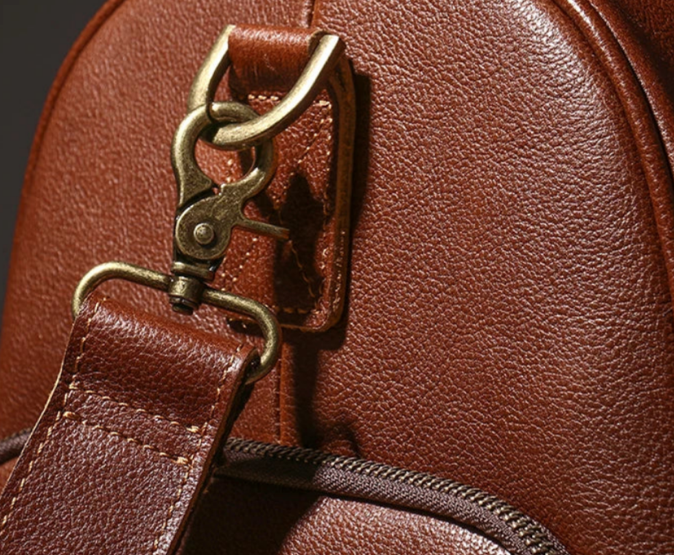 Full-Grain Genuine Leather Duffle Bag | Gym & Travel