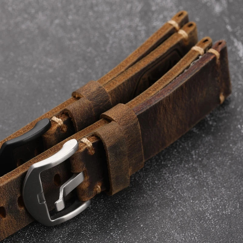 Genuine Leather Watch Band – Unisex Fit with Tools Included