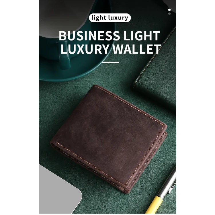 Men’s Genuine Leather Wallet – Compact & Vintage Look
