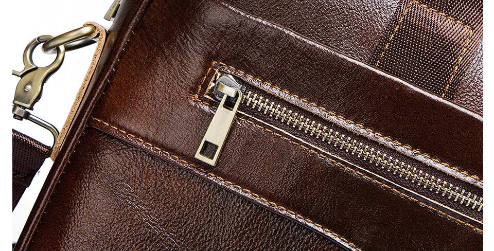 Genuine Cowhide Leather Briefcase – Professional Business Bag