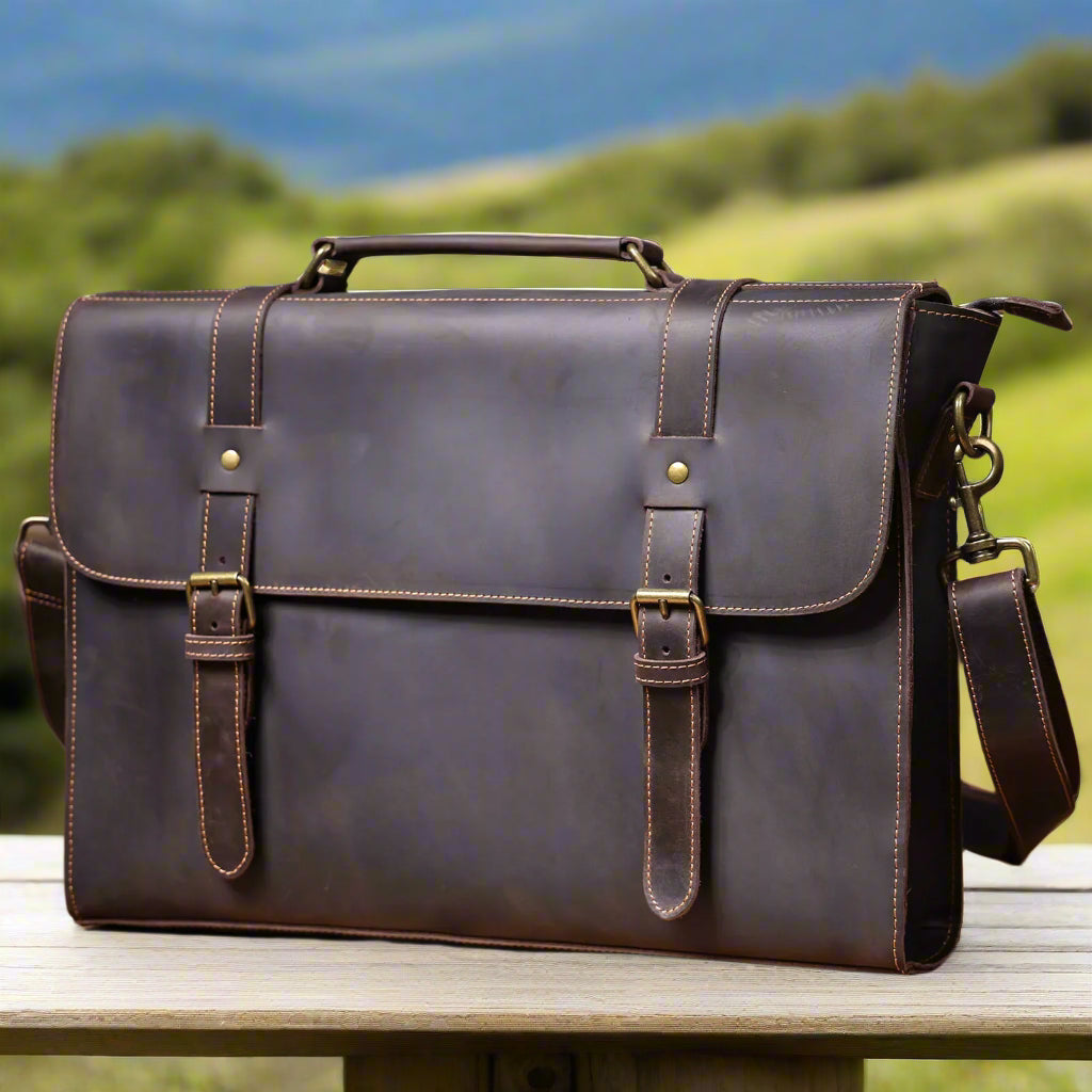 Executive Style Premium Leather Briefcase | Work & Office